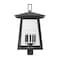 Z-Lite Rainer 5 Light Outdoor Post Mount Fixture, 15.5in. W x 27.5in. H, Black 5015PHXLR-BK - alternate 5